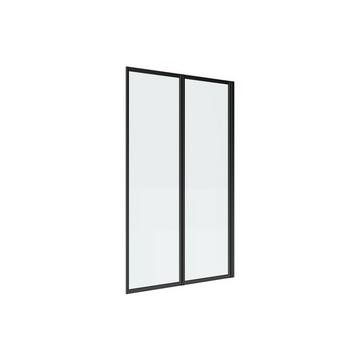 Duschtrennwand Badewanne klappbar - Metall - Industrial Style - Schwarz matt - 80 x 140 cm - DISTRICT