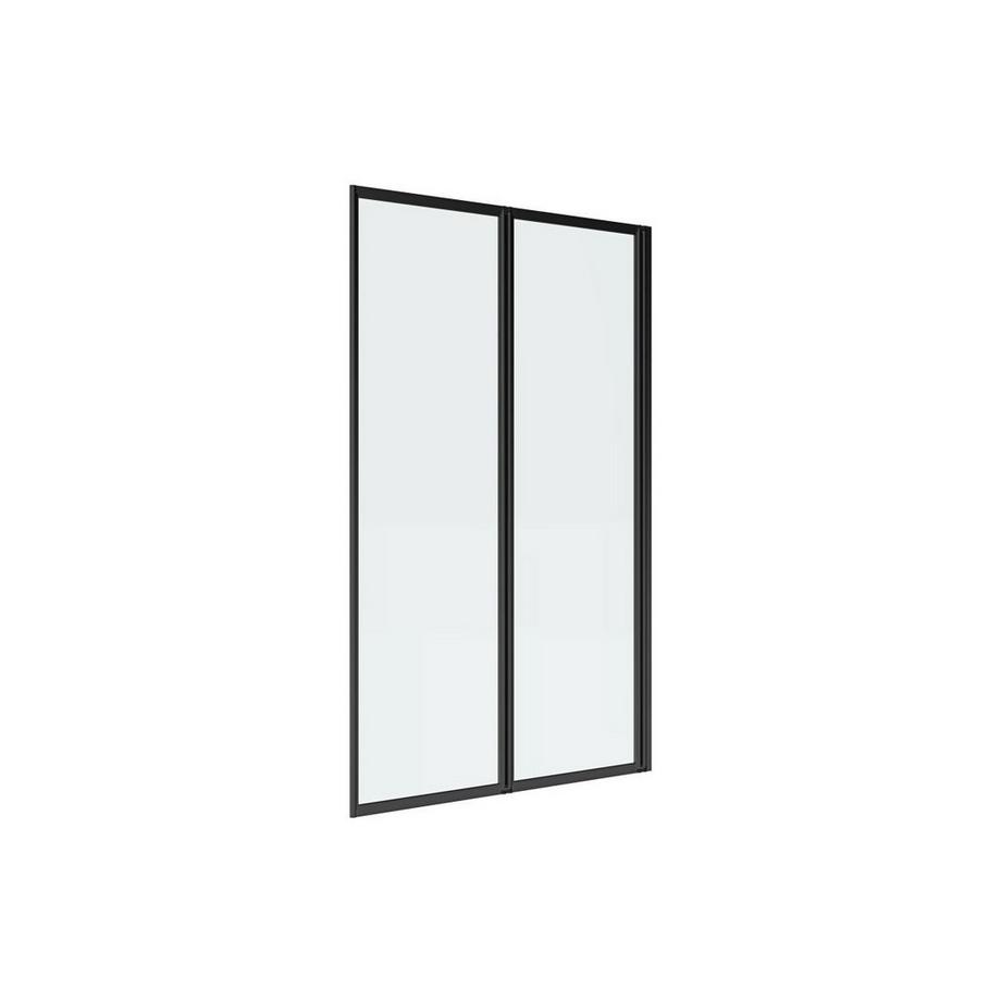 Parete per vasca da bagno pieghevole 80 x 140 cm in Metallo Nero opaco Stile atelier - DISTRICT