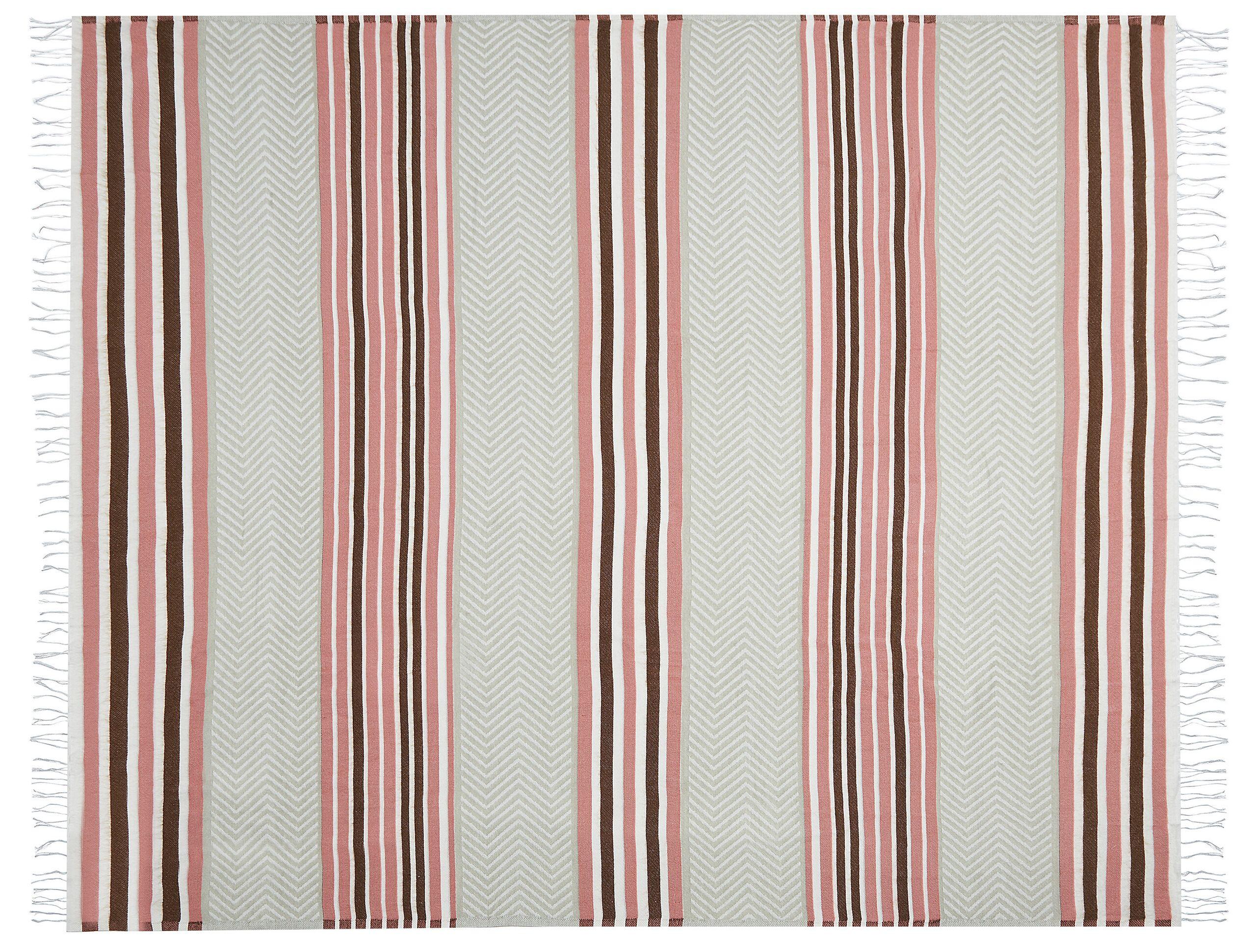 Beliani MAGAR Boho Coperta a Strisce  