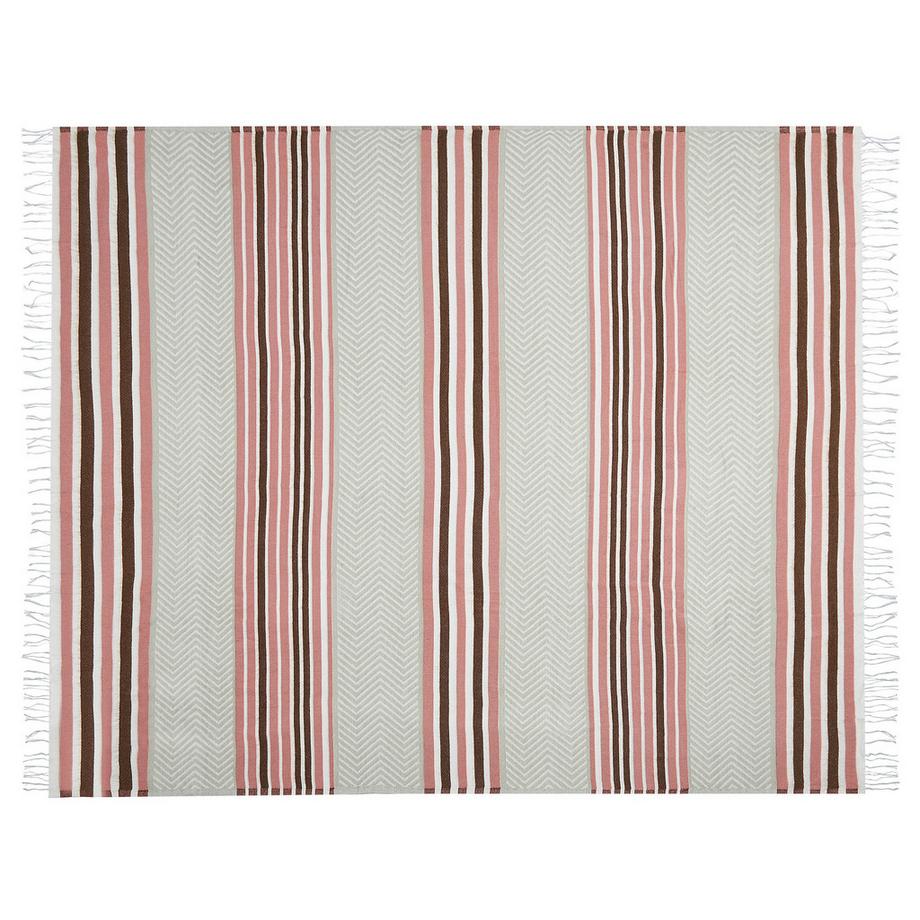 Beliani MAGAR Boho Coperta a Strisce  