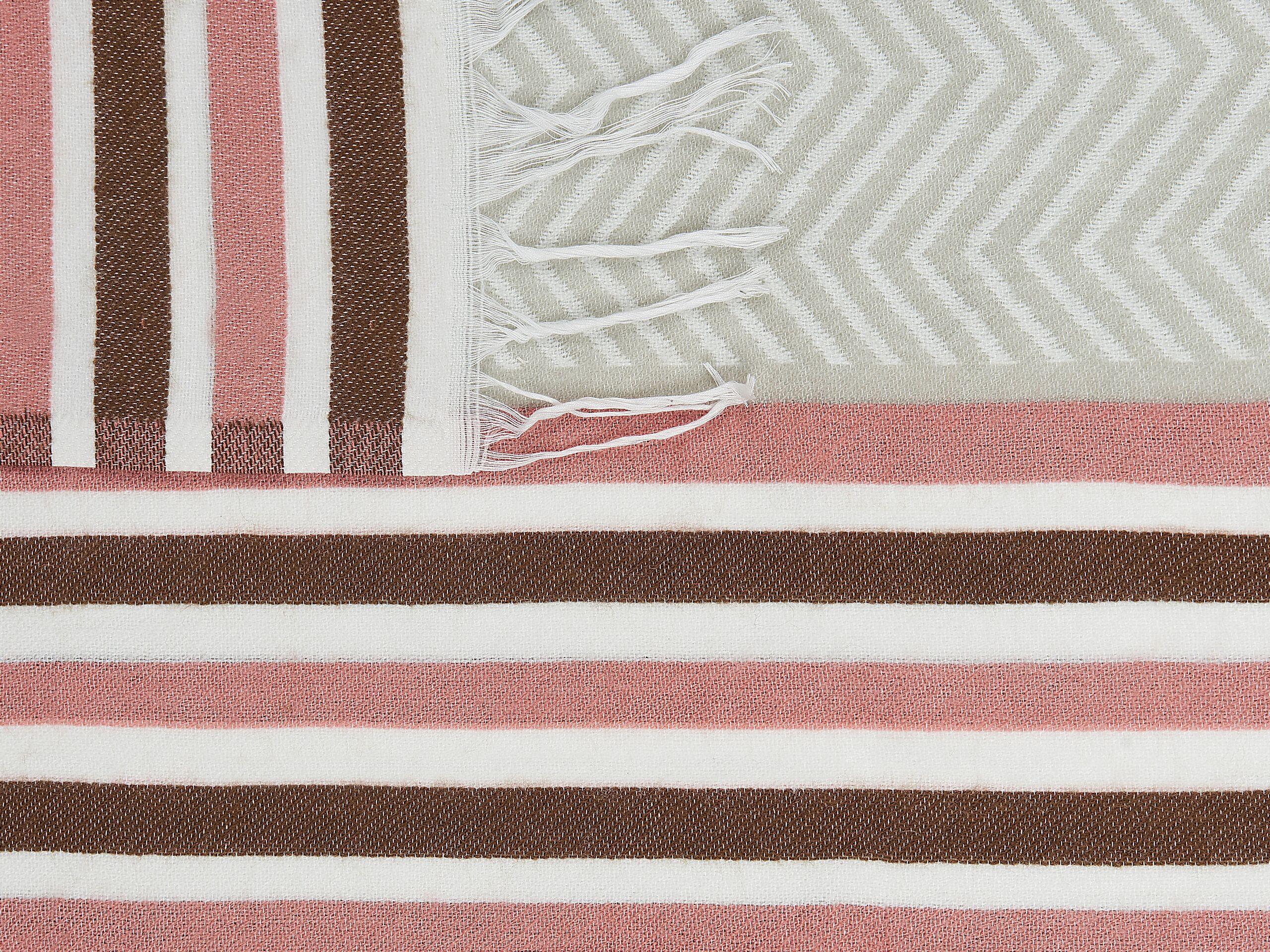 Beliani MAGAR Boho Coperta a Strisce  