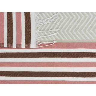 Beliani MAGAR Boho Coperta a Strisce  