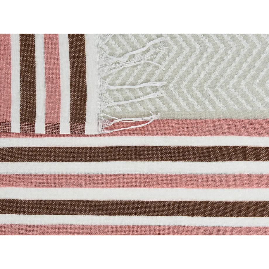 Beliani MAGAR Boho Coperta a Strisce  