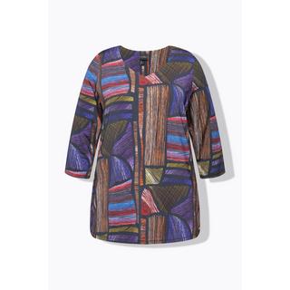 Ulla Popken  Slinky-Longshirt, A-Linie, Herzausschnitt, 3/4-Arm 