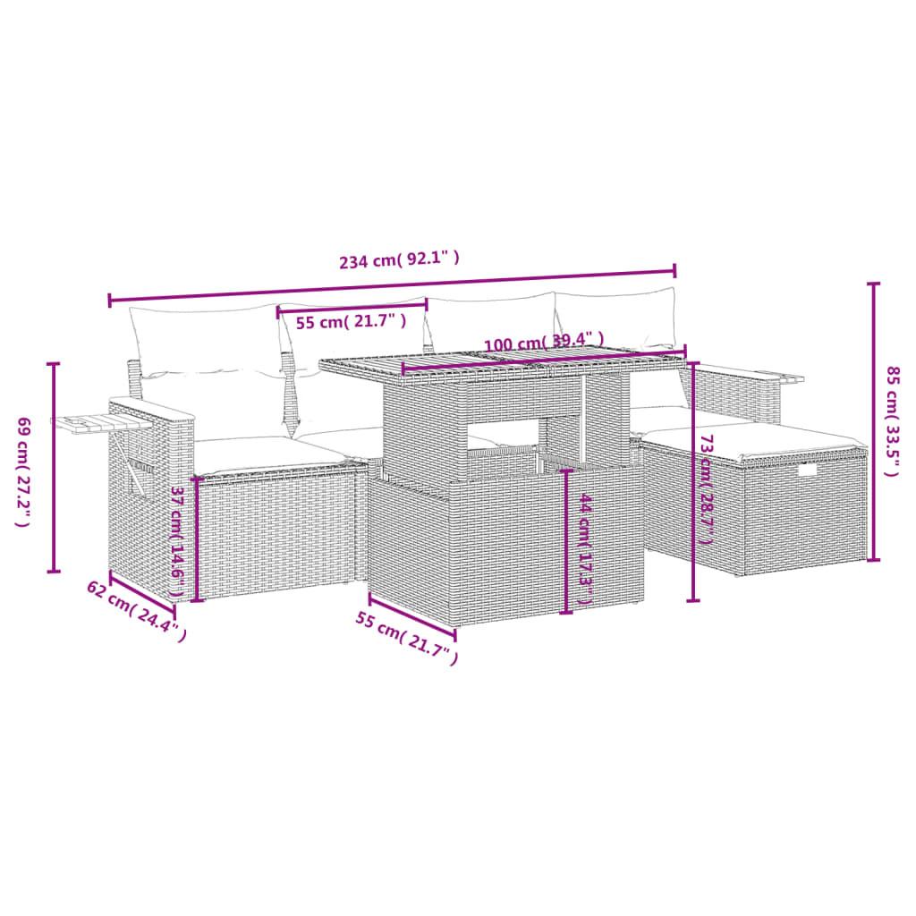 VidaXL Ensemble de canapés de jardin rotin synthétique  