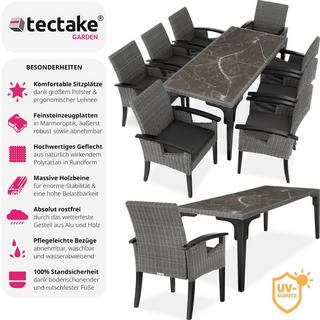 Tectake Tavolo in rattan Foggia con 8 sedie Rosarno  