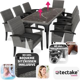 Tectake Table en rotin Foggia avec 8 chaises  