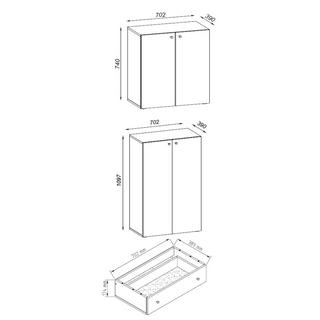 VCM XXL Armoire à chaussures Armoire à vêtements Chaussures Armoire d'entrée Lona 9f Tiroir  