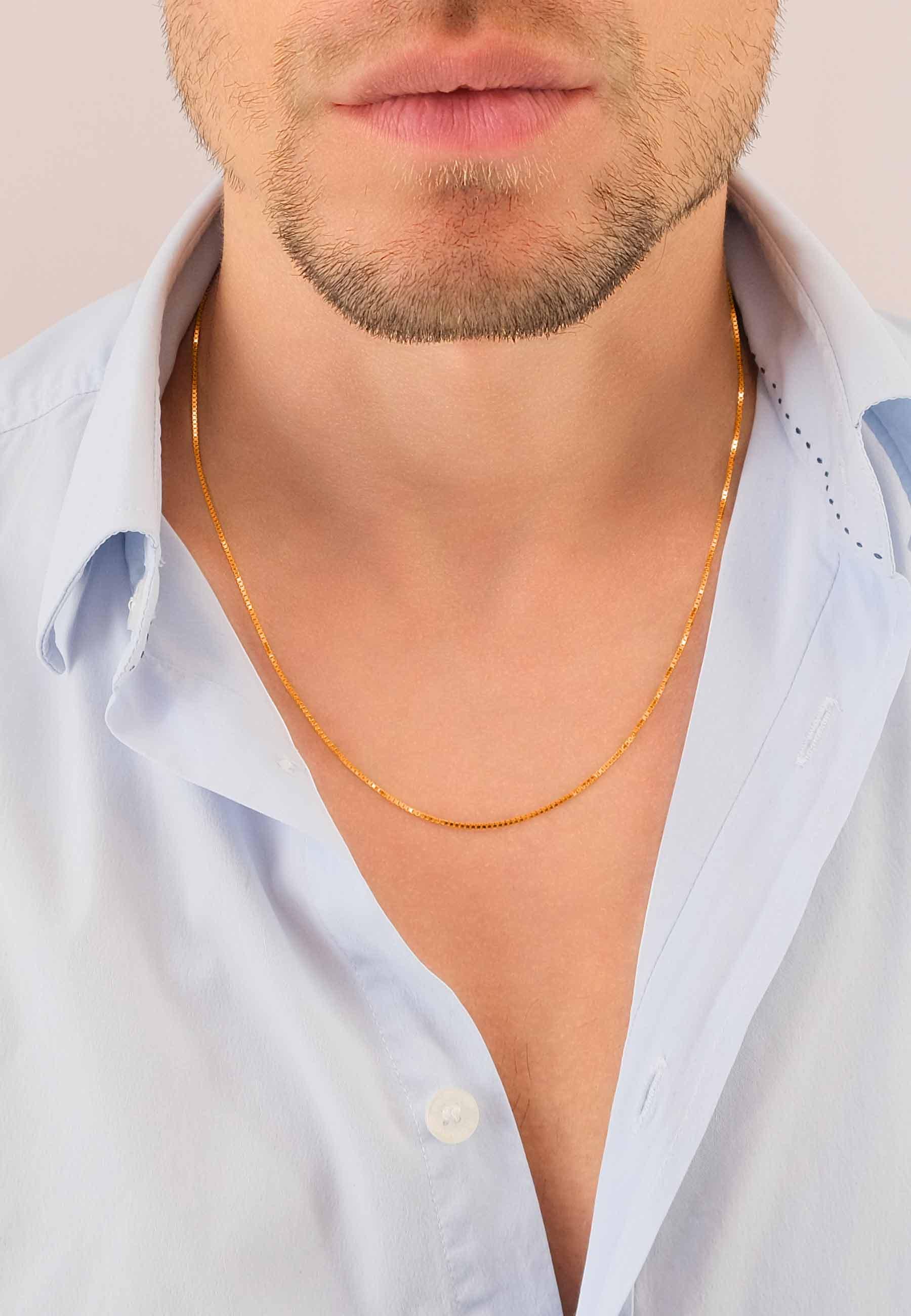 MUAU Schmuck  Collier Venezianer Rotgold 750, 1mm, 50cm 