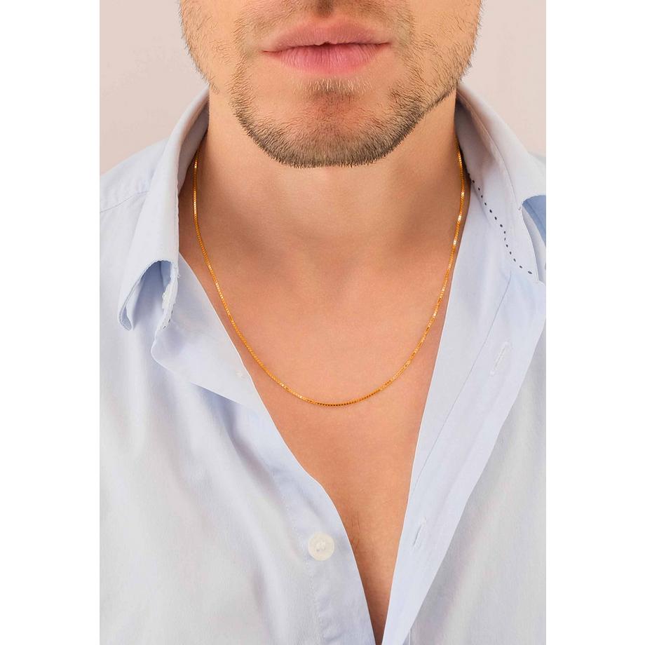 MUAU Schmuck  Collier or rouge chaine vénitienne 750, 1mm, 50cm 
