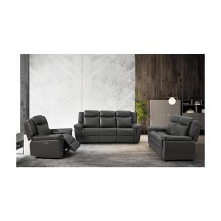 Vente-unique Relaxsofa elektrisch 3Sitzer Leder KENNETH  