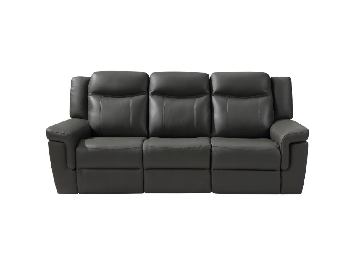 Vente-unique Relaxsofa elektrisch 3Sitzer Leder KENNETH  