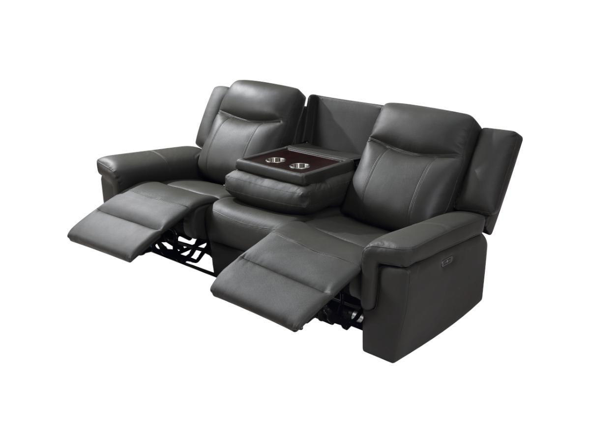 Vente-unique Relaxsofa elektrisch 3Sitzer Leder KENNETH  