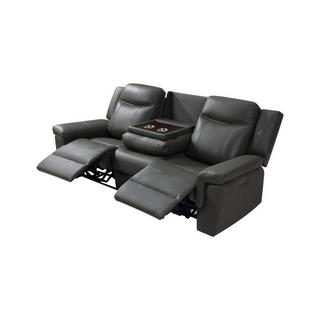 Vente-unique Relaxsofa elektrisch 3Sitzer Leder KENNETH  