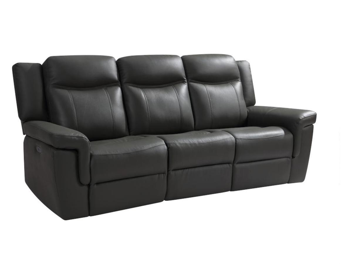 Vente-unique Relaxsofa elektrisch 3Sitzer Leder KENNETH  