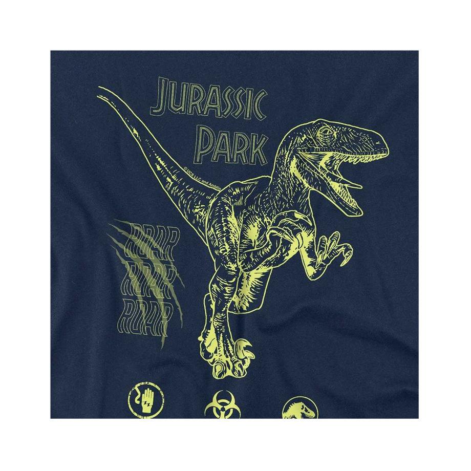 Jurassic Park  Maglietta Ruggito Cotone Pettinato Ringspun 