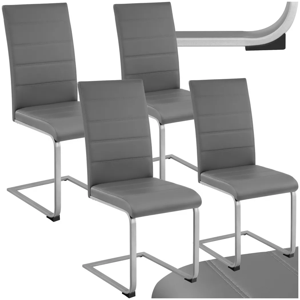 Tectake - Sillas de comedor BETTINA 41 x 52 x 99 cm, Acolchado de piel sintética, Silla para salón o dormitorio, Mueble moderno, Respaldo continuo, Patas de acero esbeltas, Versátil y combinable,