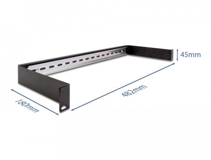 DeLock  Rail DIN 19″, panneau, 1 unité, noir 