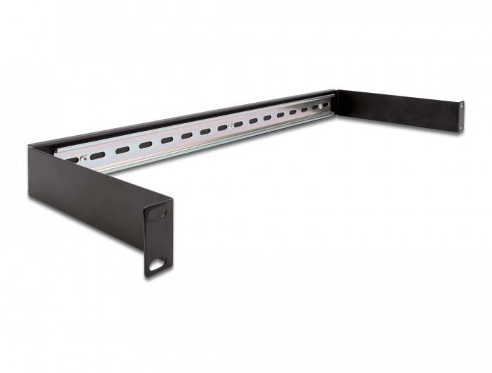 DeLock  Rail DIN 19″, panneau, 1 unité, noir 