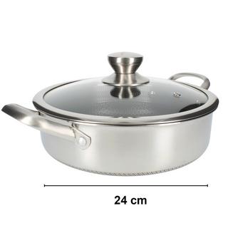 Cheffinger Bratpfanne Premium mit Deckel 24cm  