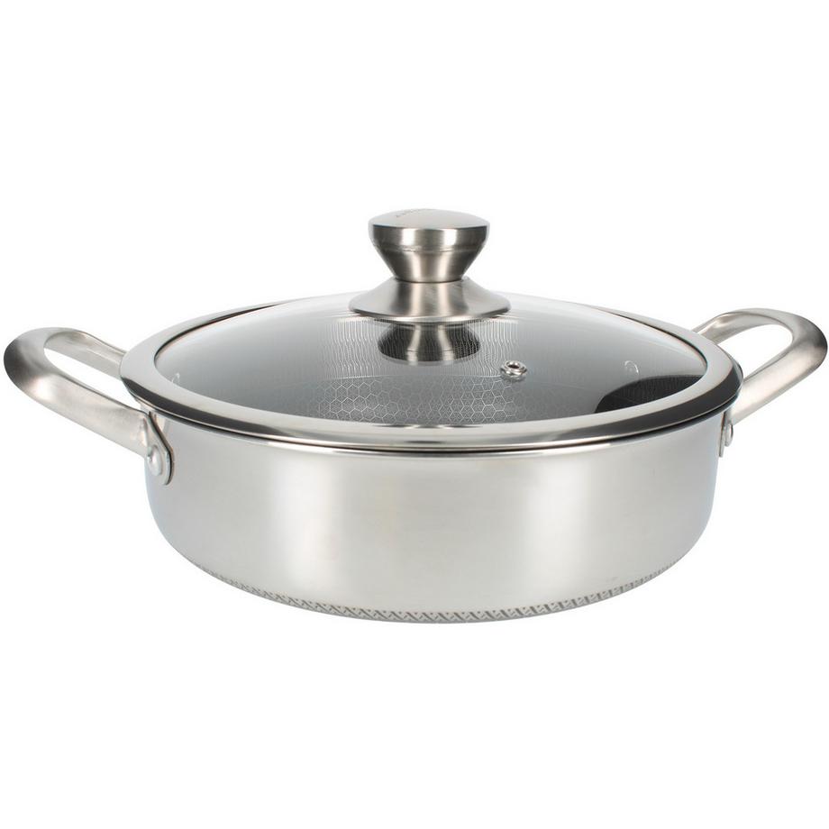 Padella inox premium con coperchio 24 cm