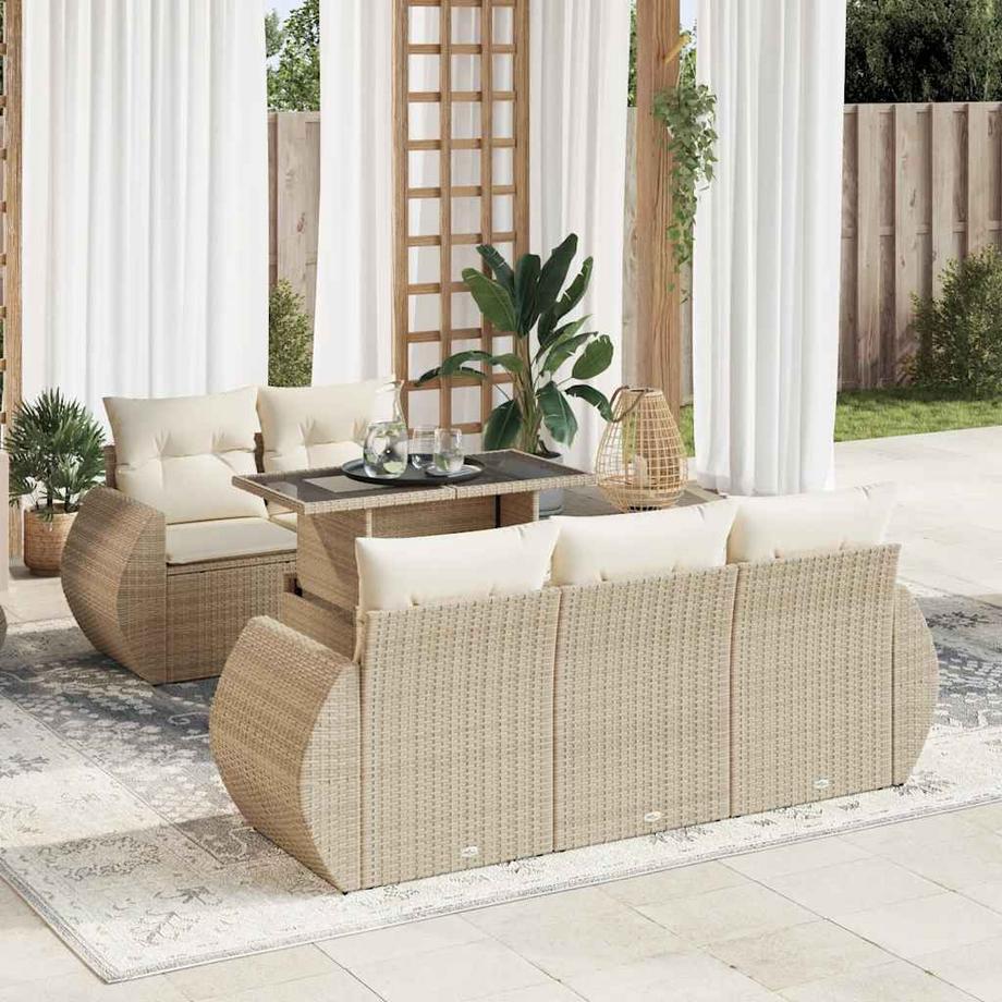 VidaXL set di divani da giardino Polirattan  