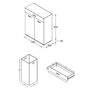 VCM Holz Wäscheschrank | Wäschetruhe | Wäschebox | Wäschekorb | Maße ca. H. 101 x B. 79 x T. 35 cm. - Zalo M  