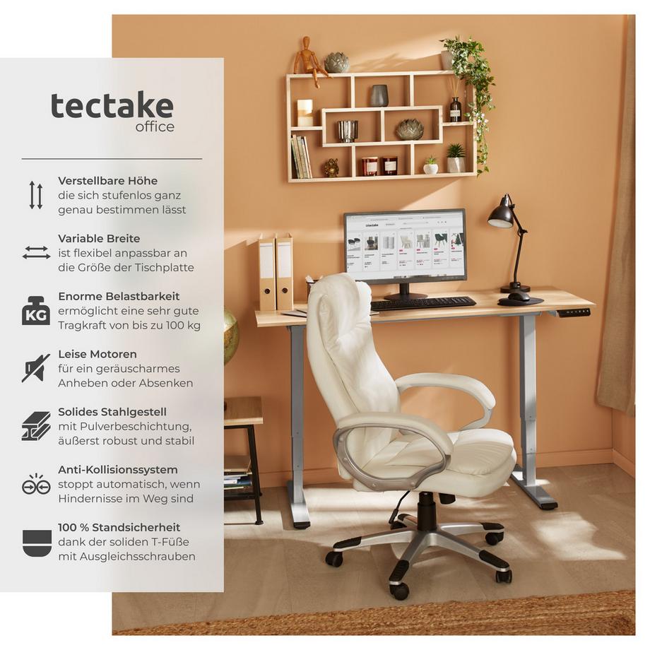 Tectake Bureau assis debout TWAIN avec réglage électrique de la hauteur  