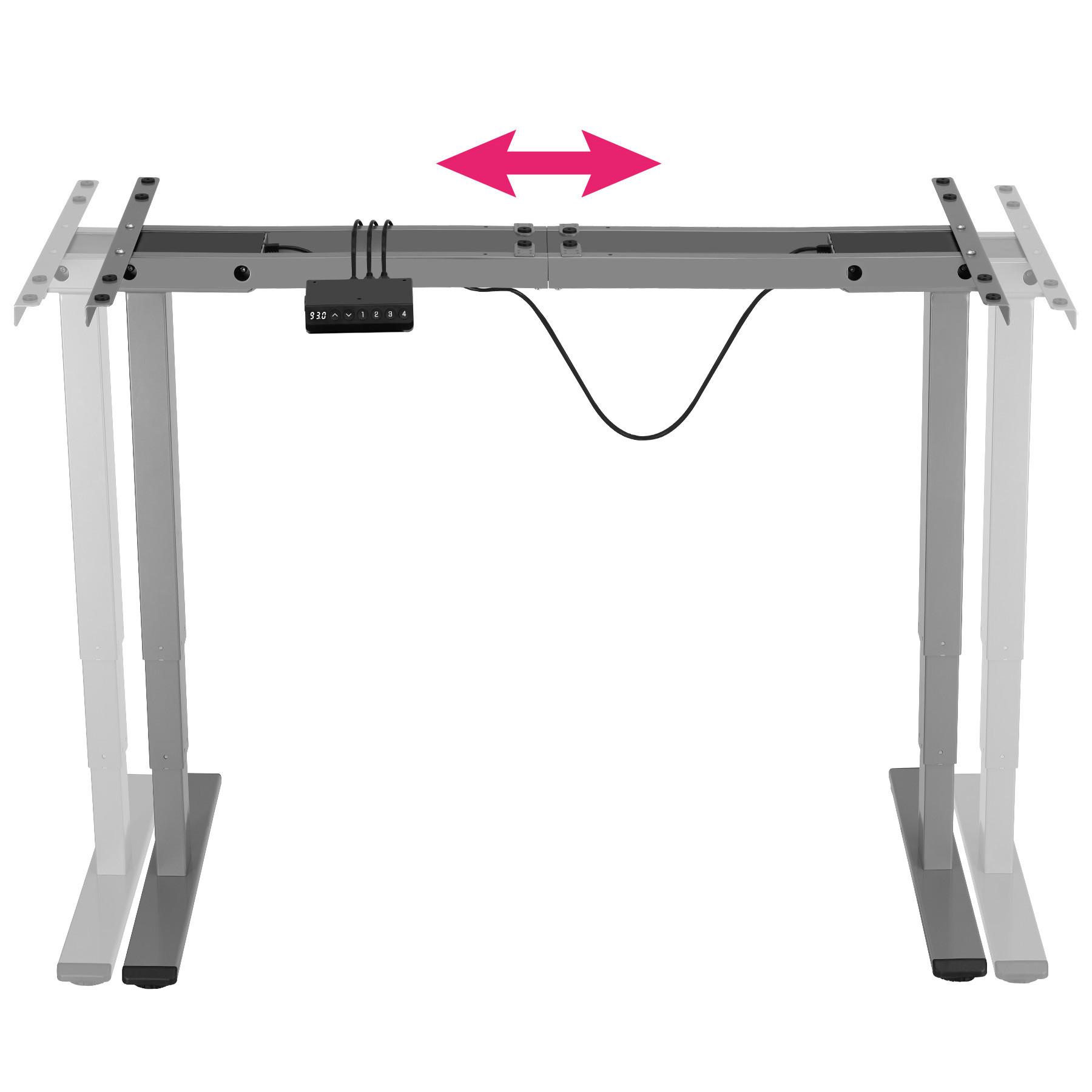 Tectake Tischgestell Twain höhenverstellbar 110-168x60x60-125cm  
