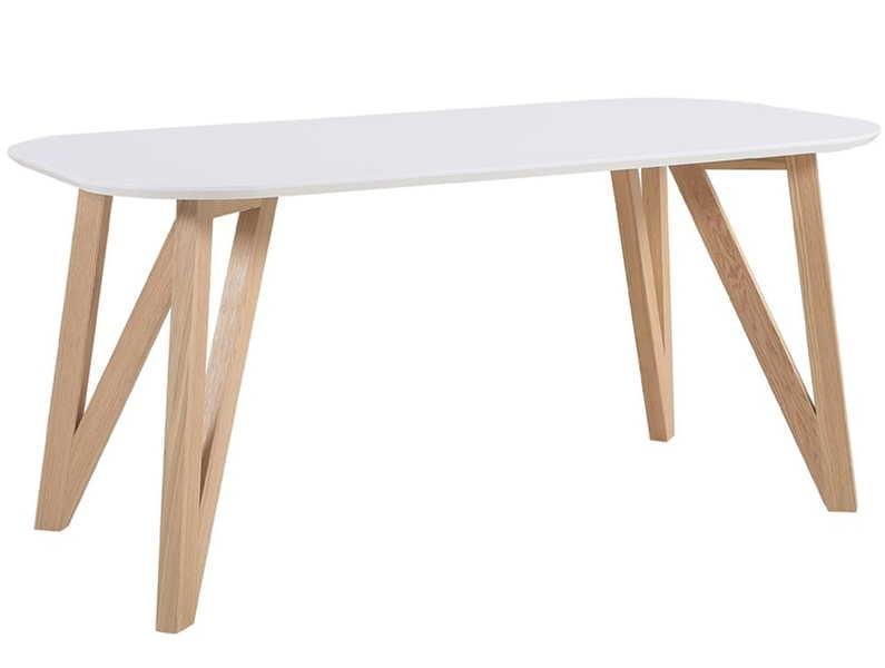 mutoni Table à manger 200x90x76cm chêne blanc  