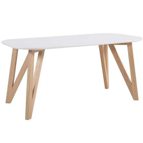 mutoni Table à manger 200x90x76cm chêne blanc  