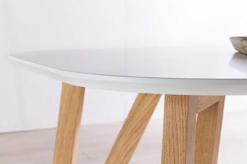 mutoni Table à manger 200x90x76cm chêne blanc  