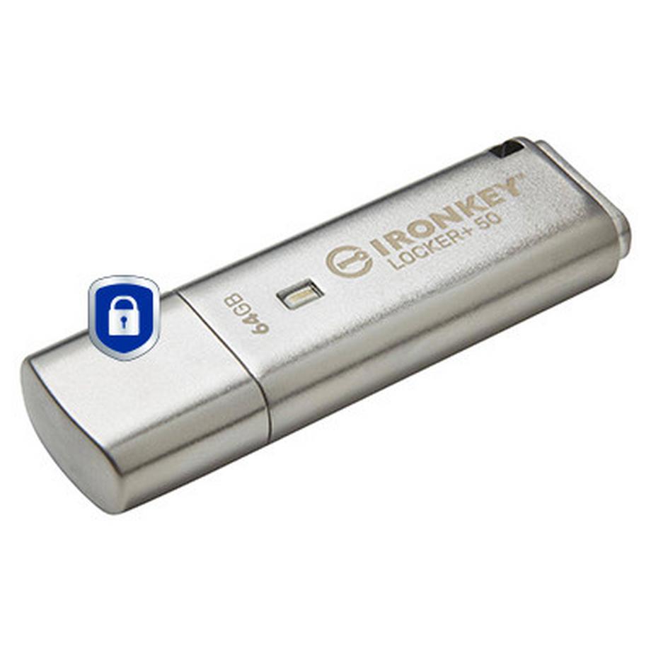 Kingston  Kingston IronKey Locker+ 50 – Sicherer USB-Speicherstick 64 GB 