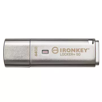 Kingston Technology IronKey Locker+ 50 USB-Stick 64 GB USB Typ-A 3.2 Gen 1 (3.1 Gen 1) Silber