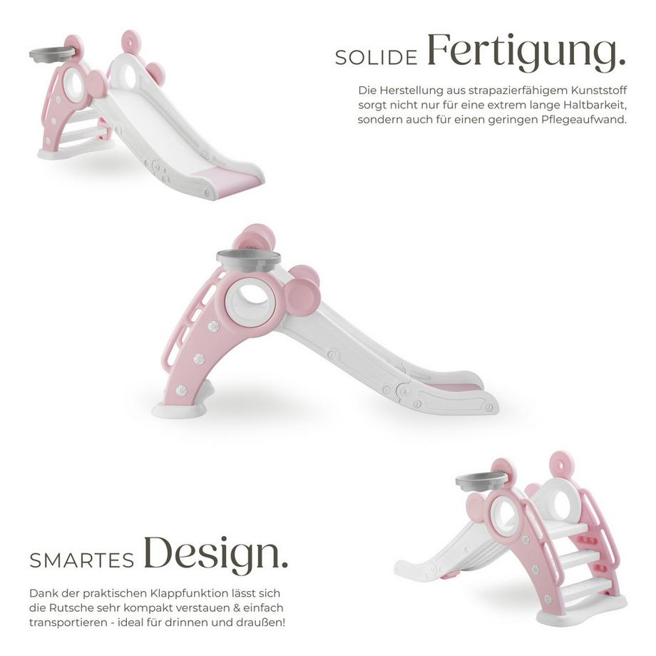 Tectake  Kinderrutsche Joy ab 2 Jahren mit Basketballkorb 