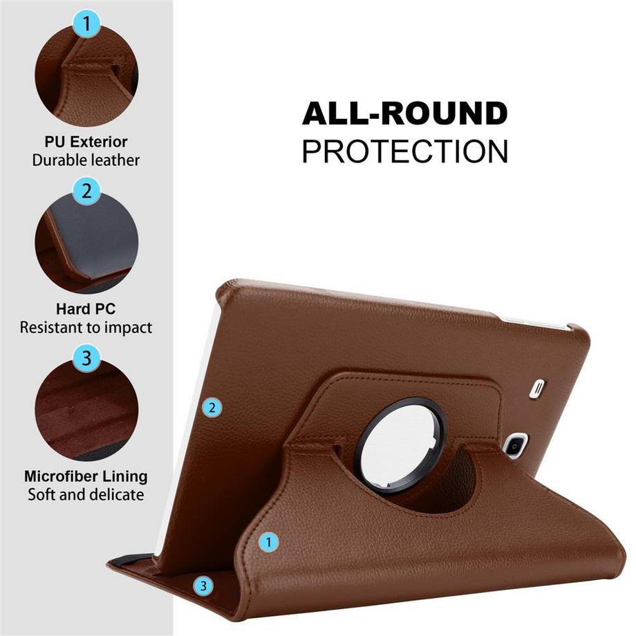 Cadorabo  Housse pour tablette compatible avec Samsung Galaxy Tab E (9.6 Zoll) - Coque de protection SANS Auto Wake Up avec fonction de support et fermeture par bande élastique 