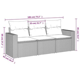 VidaXL Ensemble de canapés de jardin rotin synthétique  