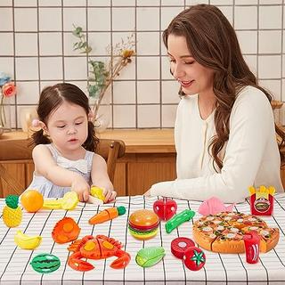 Activity-board  Chariot de courses pour enfants, 31 pièces, jouet de cuisine, coupe de fruits, légumes, aliments, accessoires de magasin, jeu de rôle 