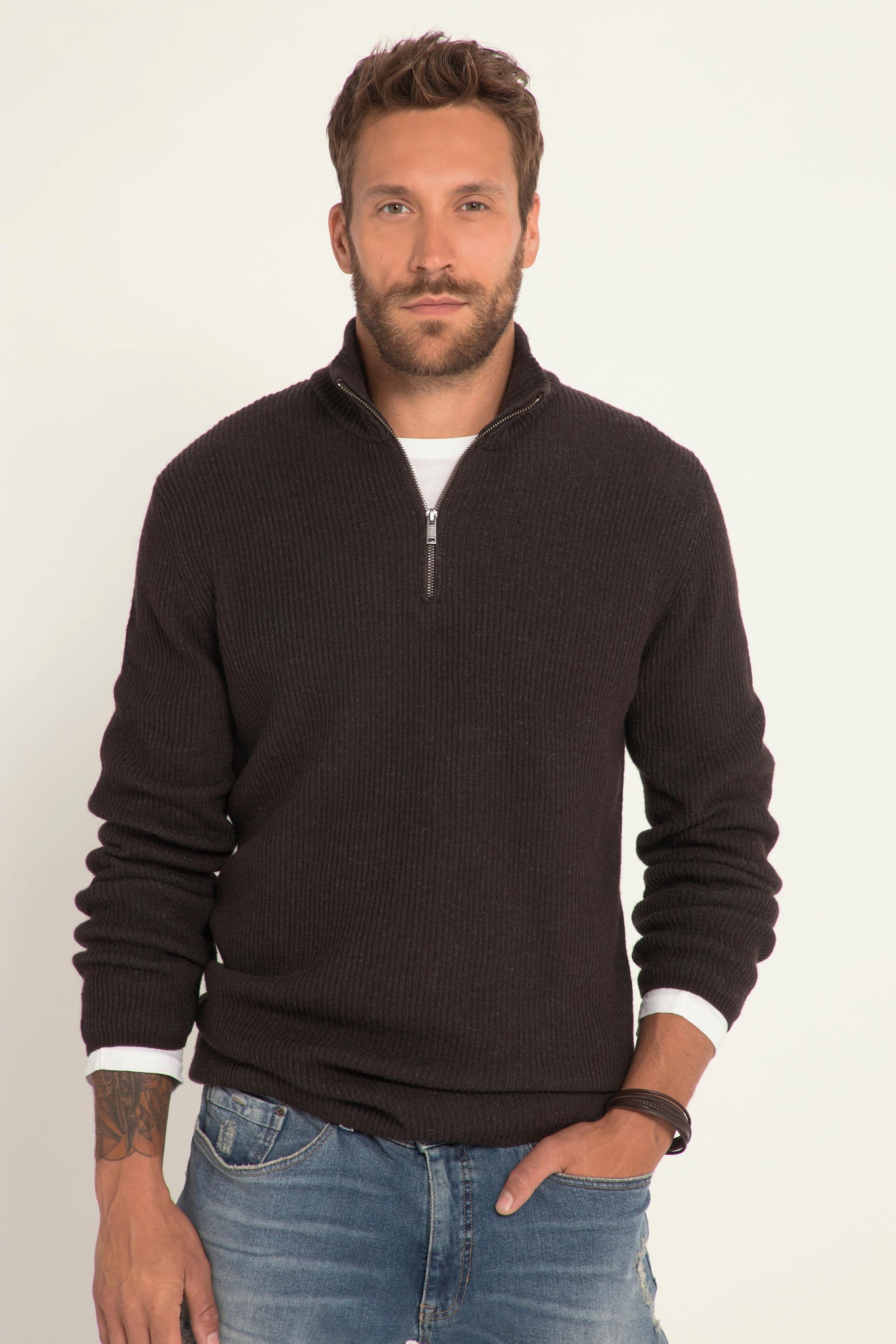 JP1880  Maglione polo con FLEXNAMIC®, lana, collo alto e zip, fino alla tg. 8XL 