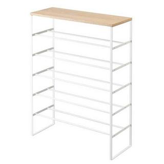 Yamazaki 6-stufiges Schuhregal TOWER  mit Holzplatte  