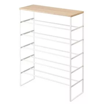 6-stufiges Schuhregal TOWER  mit Holzplatte