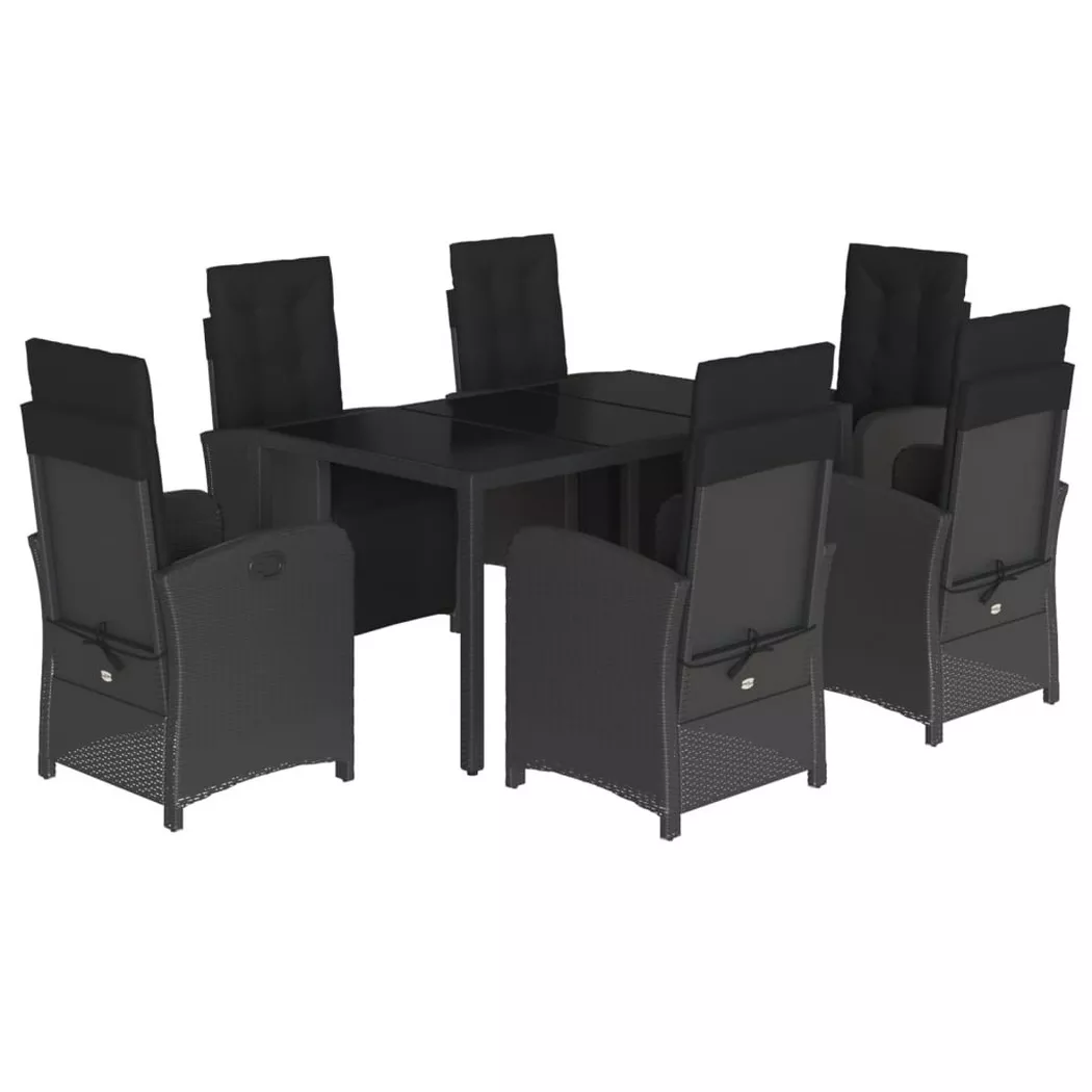 VidaXL - Garten essgruppe poly-rattan, One Size, Schwarz