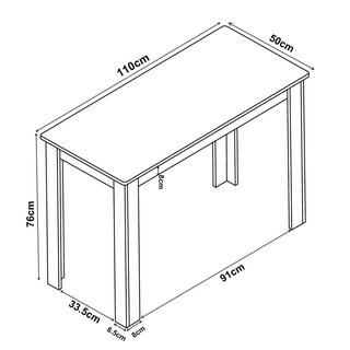 VCM Holz Esstisch Küchentisch Tisch Esal 110 x 50 cm  