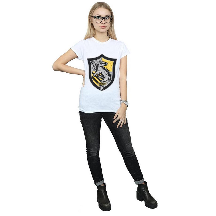 Harry Potter Hufflepuff Blason T-Shirt Manches Courtes  