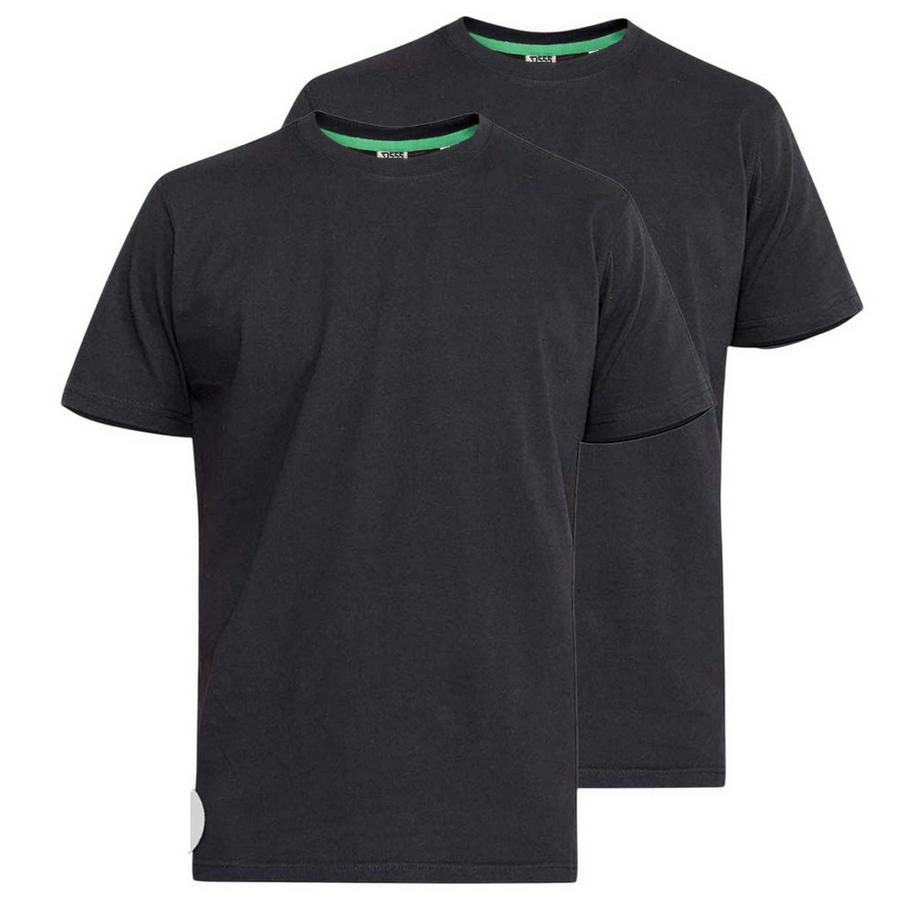 D555 Lot De 2 T-Shirts Unis Grande Taille Fenton