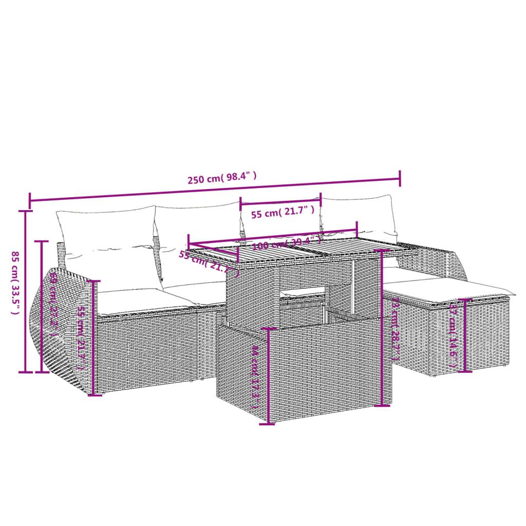 VidaXL Ensemble de canapés de jardin rotin synthétique  