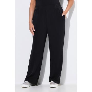 Pantaloni di felpa con taglio della gamba ampio e dritto, nervature e cintura elastica