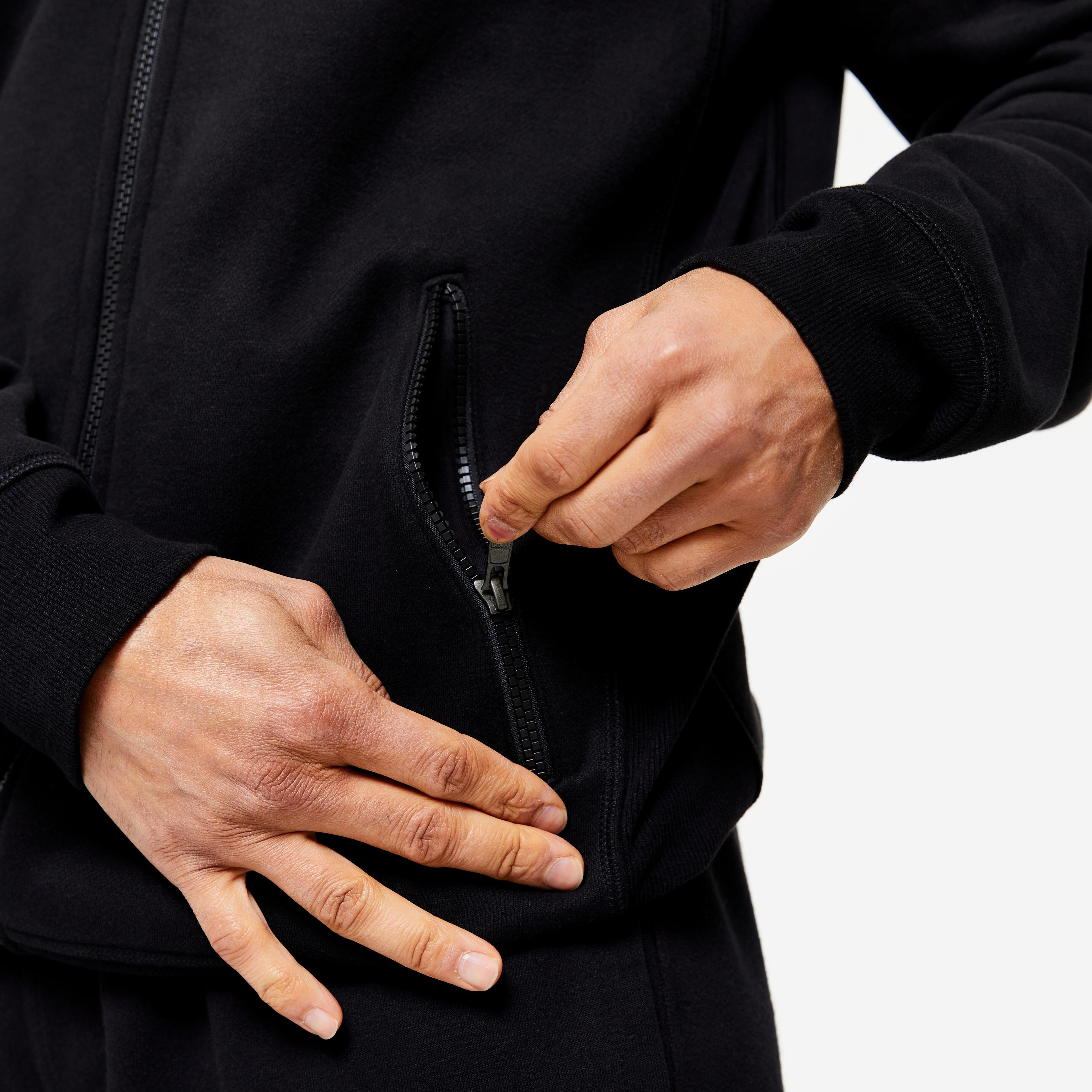 DOMYOS  Sweat à capuche de fitness zippé homme polyester 