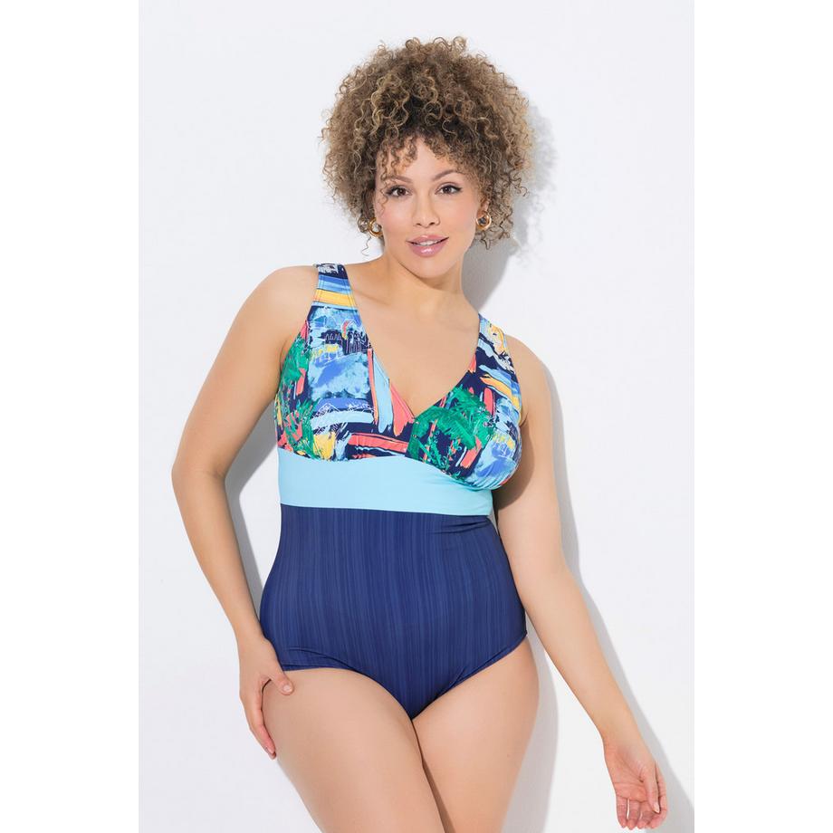 Ulla Popken Rundhals Softcup Recycelt Badeanzug  