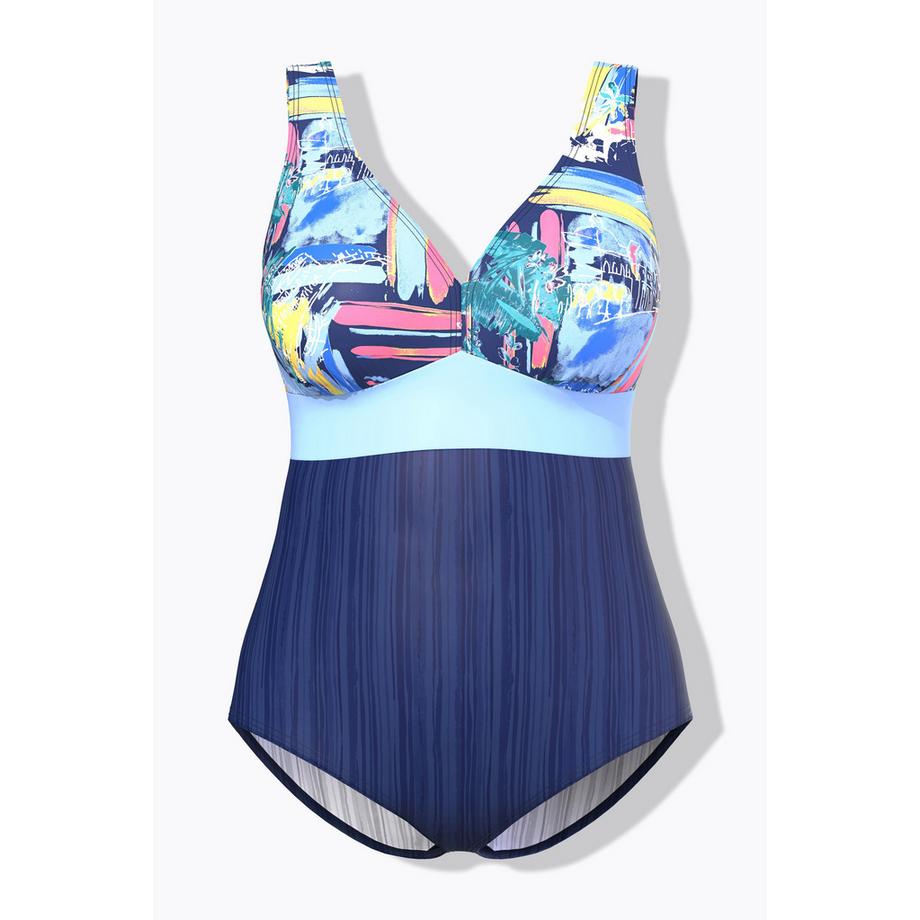 Ulla Popken Rundhals Softcup Recycelt Badeanzug  